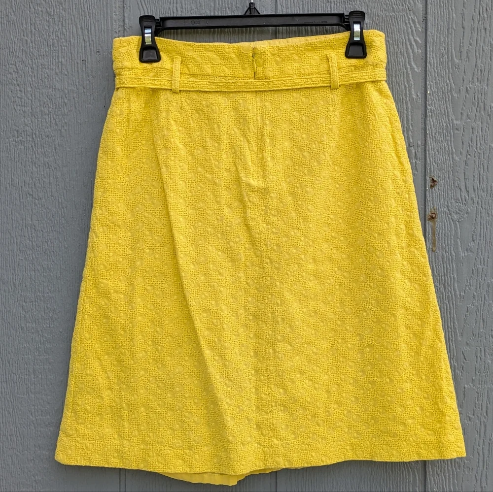 Express Design Studio Eyelet‎ A-Line Mini Skirt Yellow Size 6